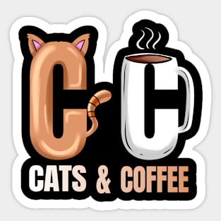 Logo Cats And Hot Coffee On Purrsday Sticker